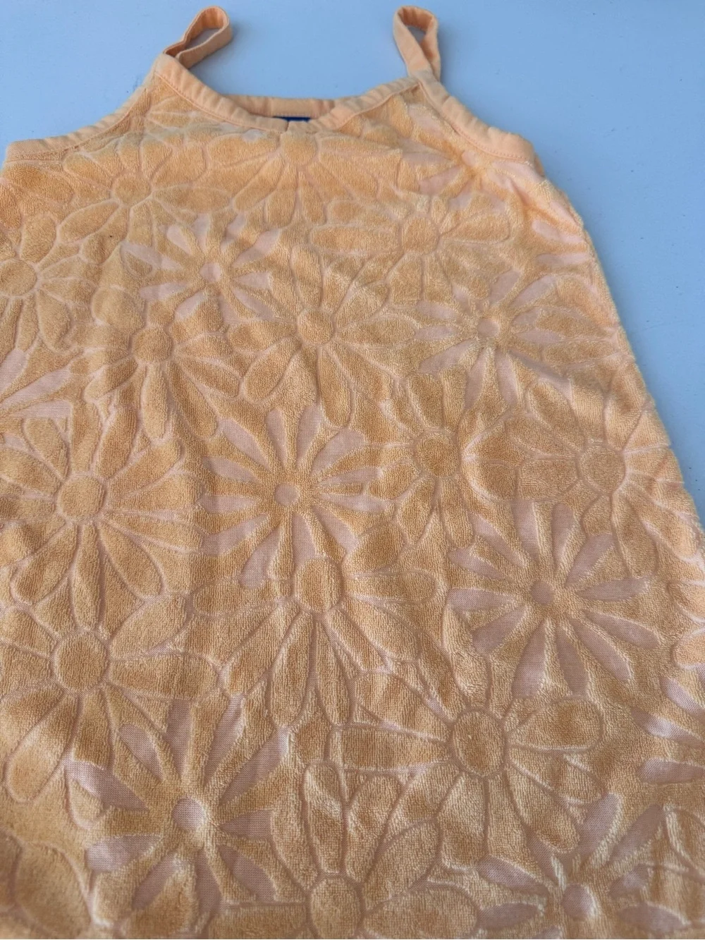Old Navy Peach/Orange Burnout Floral Terry Sundress, cover up,resort,vacation